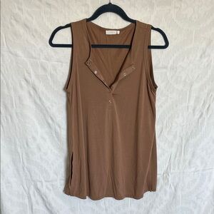 Lush Brown Sleeveless Top, Size M